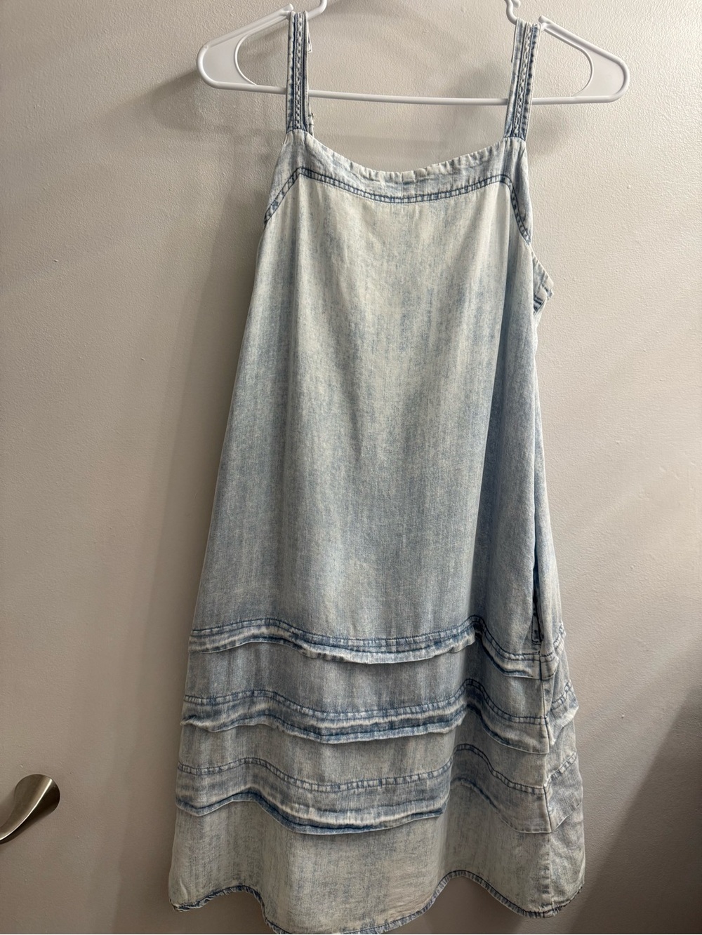Splendid Light Blue Washed Denim A-Line Sundress Skirt